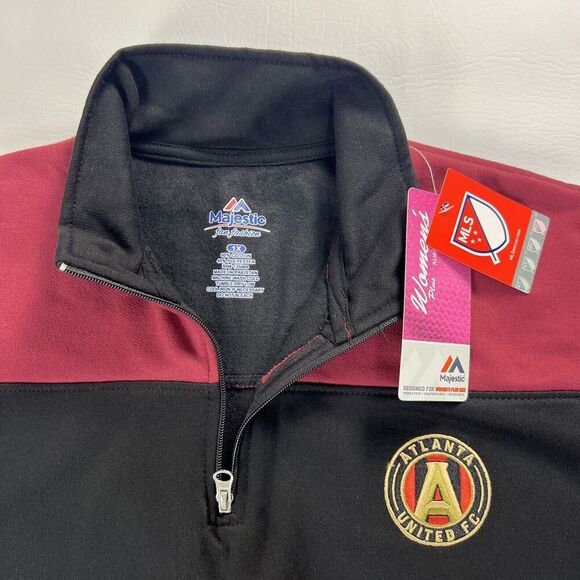 Atlanta United FC Majestic 1X Plus Size Women's 1/4-Zip Pullover Sweatshirt NWT - Picture 5 of 11